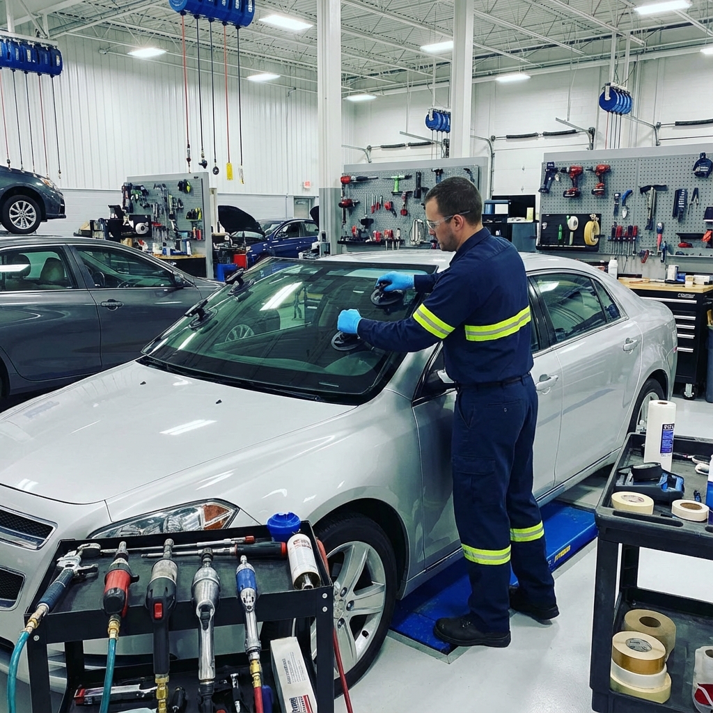 Technicien O'PAREBRISE 95 au travail